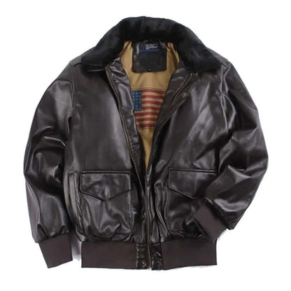 Shop Velvia | Men's Leather Jacket with Practical Pockets
