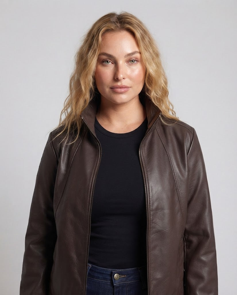 Women's Fashionable Faux Leather Jacket Shop Velvia