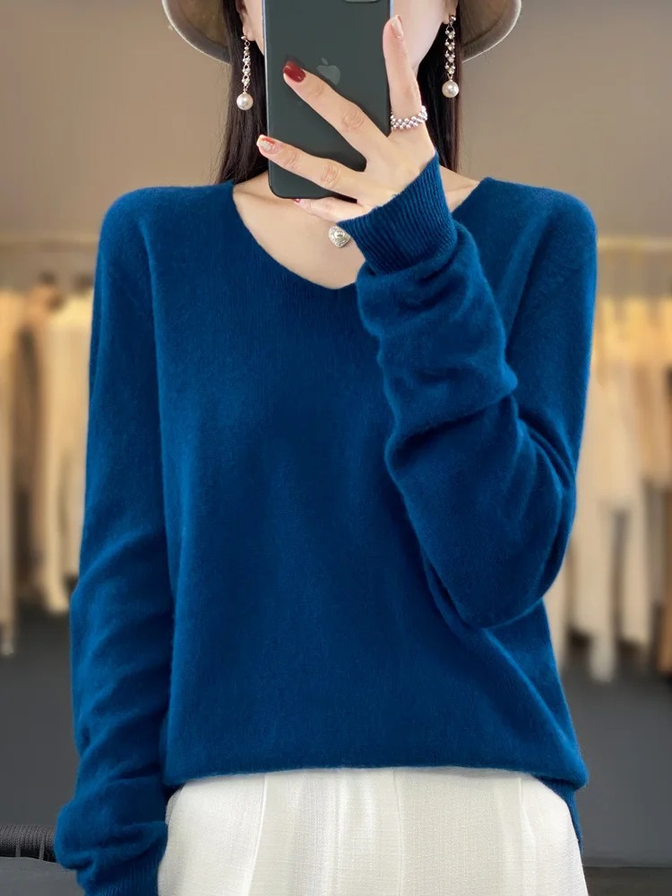 Shop Velvia | Cashmere Pullover Women Elegant V-neck, Soft & Comfortable