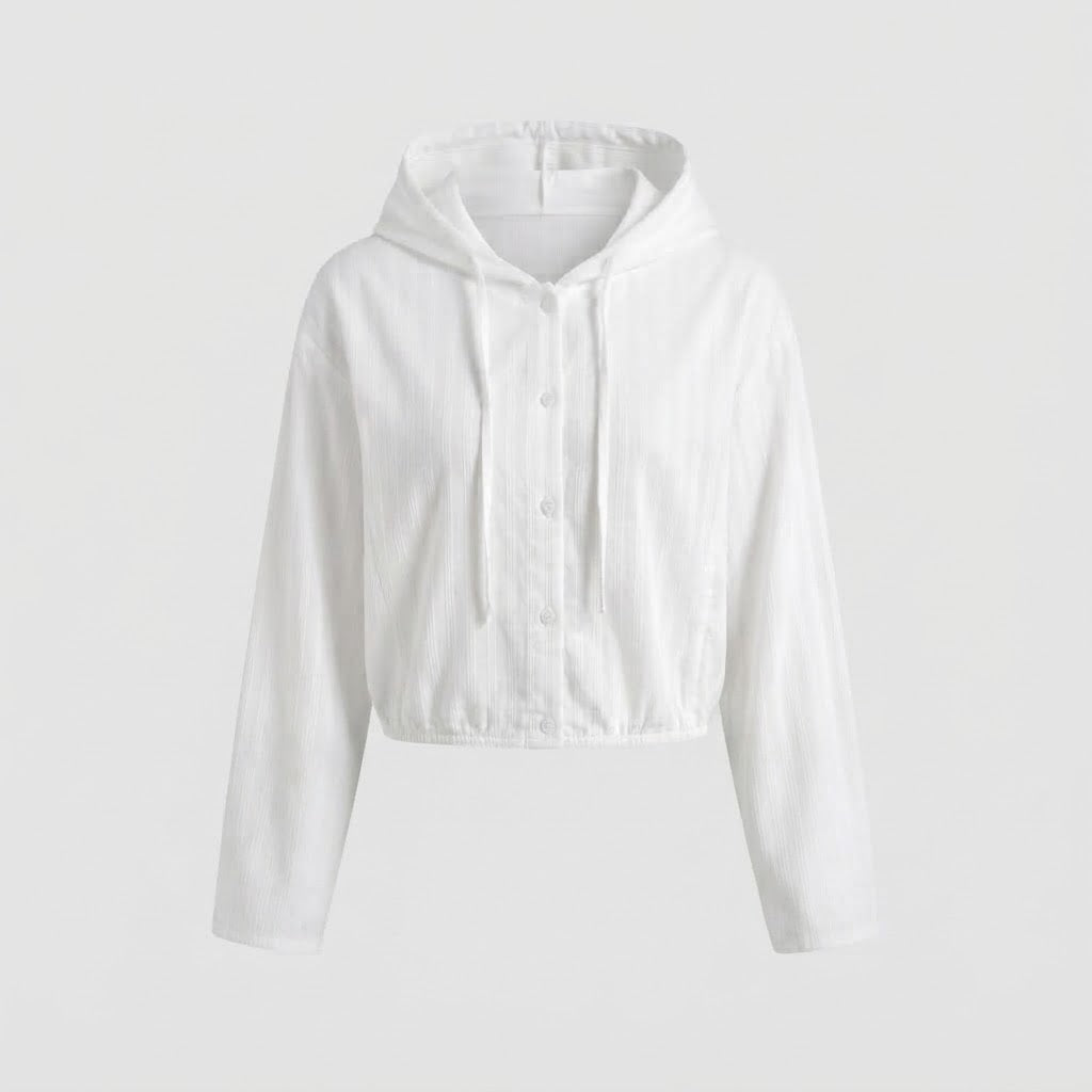 Women's Short-Cut Hooded Blouson made of Lightweight Crinkle Quality Shop Velvia
