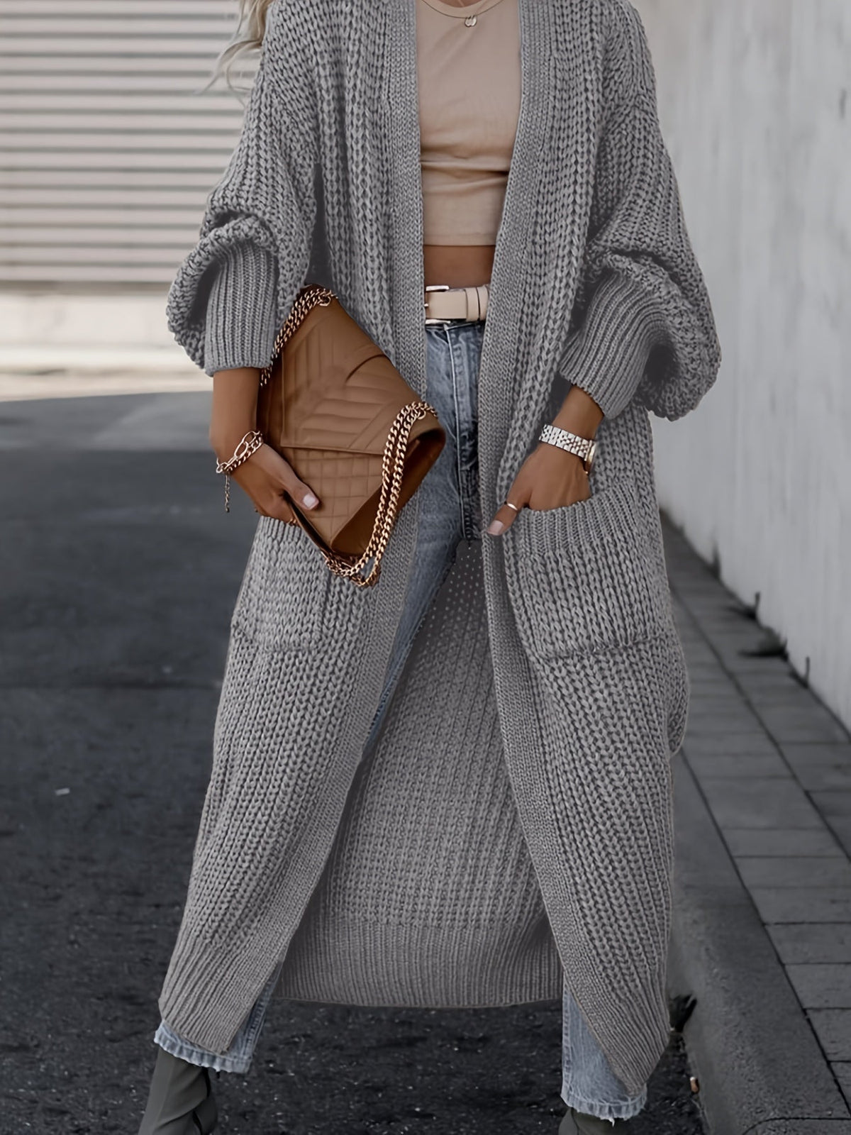 Shop Velvia | Wool knitted cardigan with pockets for women - Perfect for everyday use