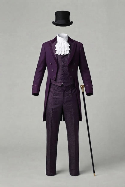 Men's elegant tailcoat with intricate decorations and double button placket Shop Velvia