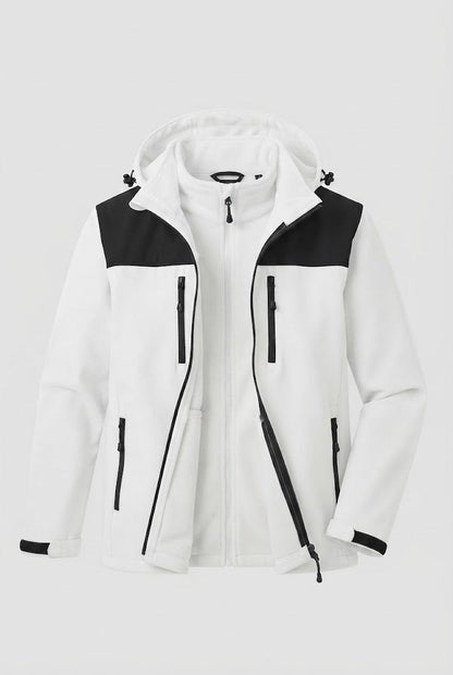 Men's two-layer softshell outdoor jacket with removable fleece inner jacket and hood Shop Velvia