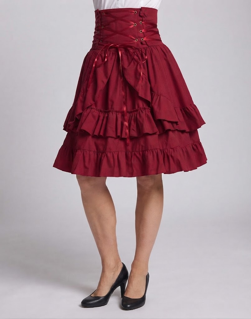 Ladies' Festive Ruffle Skirt with Lacing Detail Shop Velvia