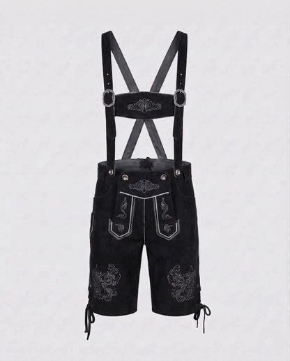 Men's Trachten Leather Shorts with Decorative Straps Shop Velvia