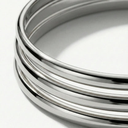 Ladies Multi-Strand Bangle Set with Polished Surface