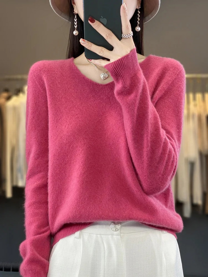 Shop Velvia | Cashmere Pullover Women Elegant V-neck, Soft & Comfortable