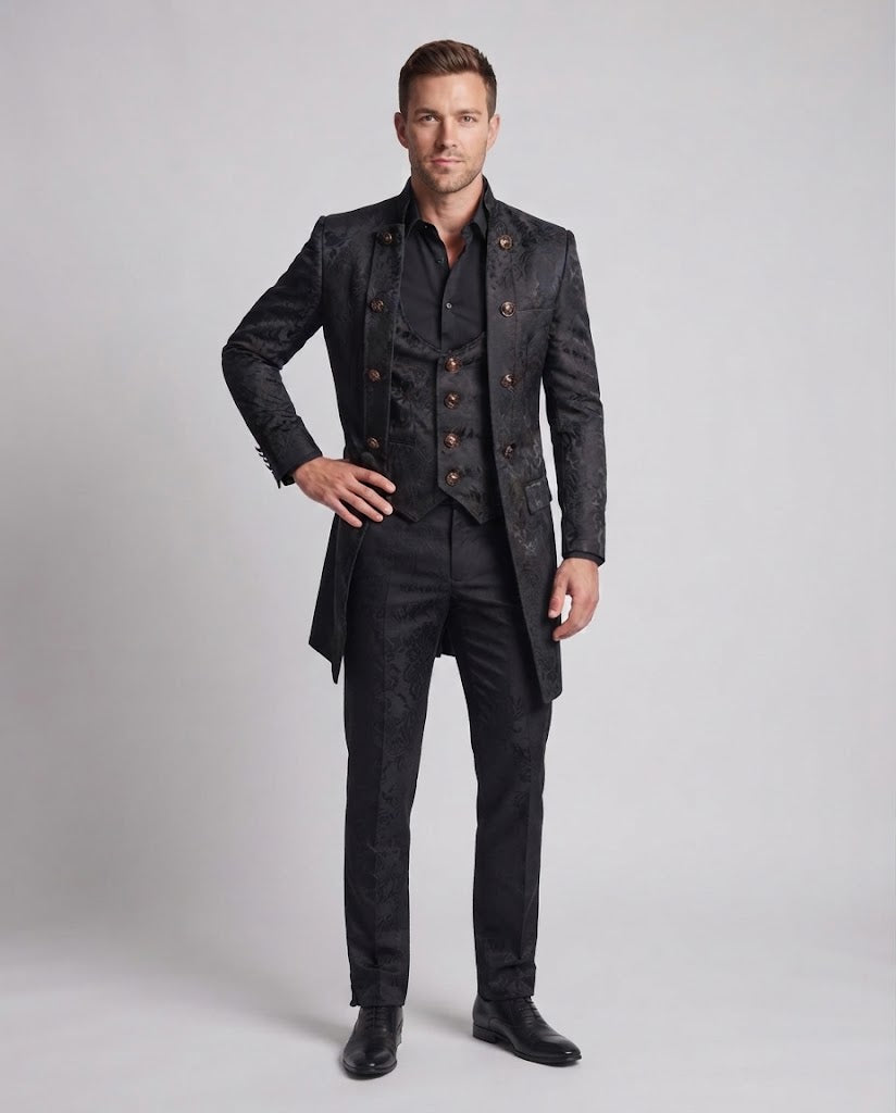 Men's elegant tailcoat with elaborate embellishments Shop Velvia