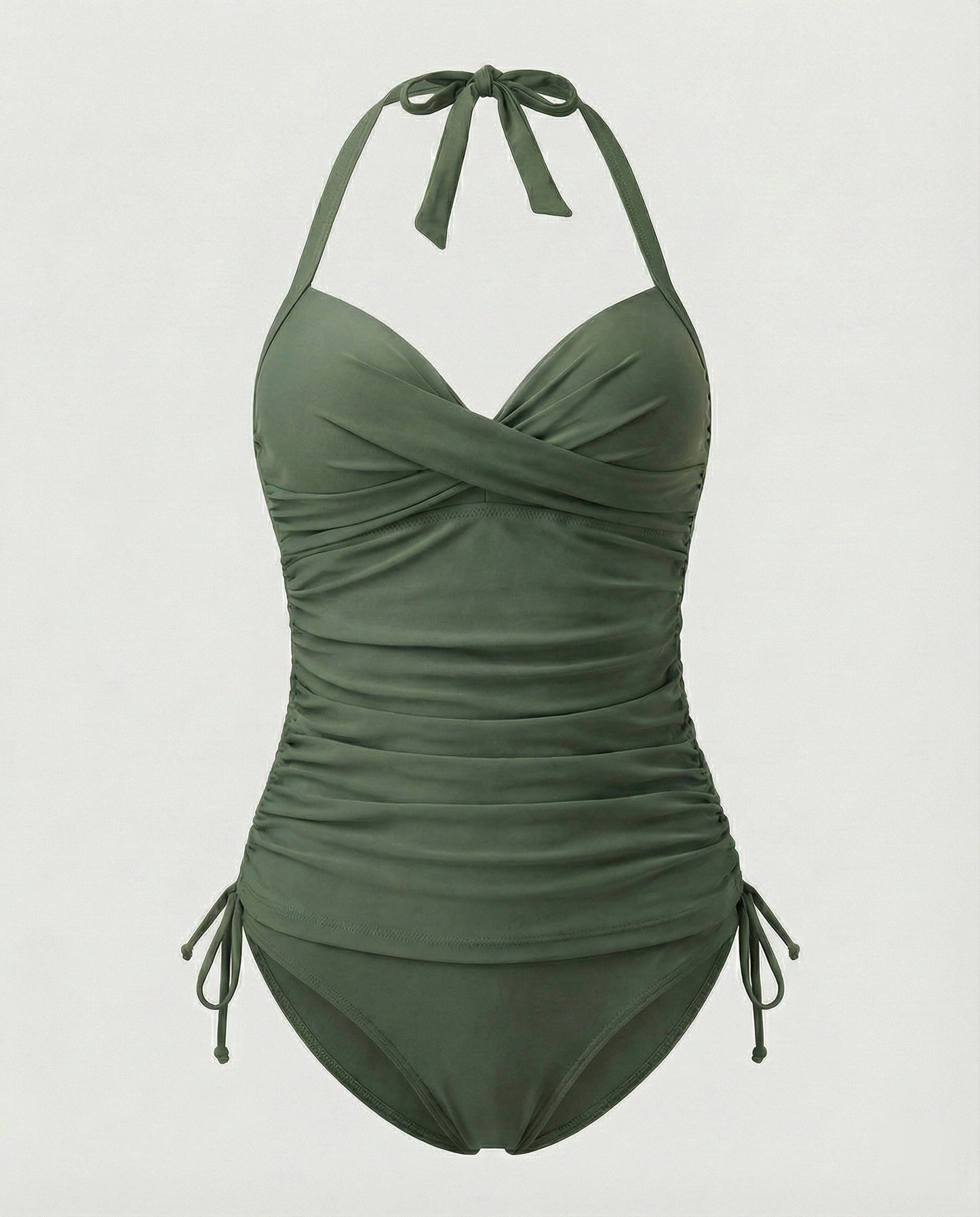 Tankini with V-neck in leopard print