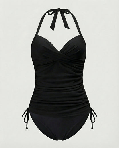 Tankini with V-neck in leopard print