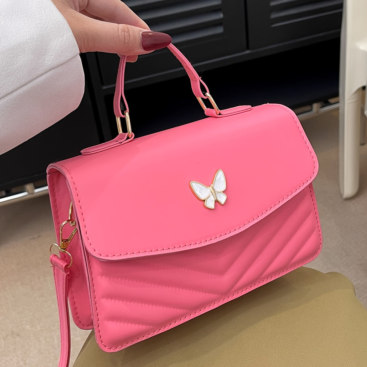 Shop Velvia | Fashionable Solid Color Shoulder Bag and Crossbody Bag