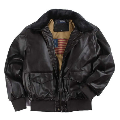 Shop Velvia | Men's Leather Jacket with Practical Pockets