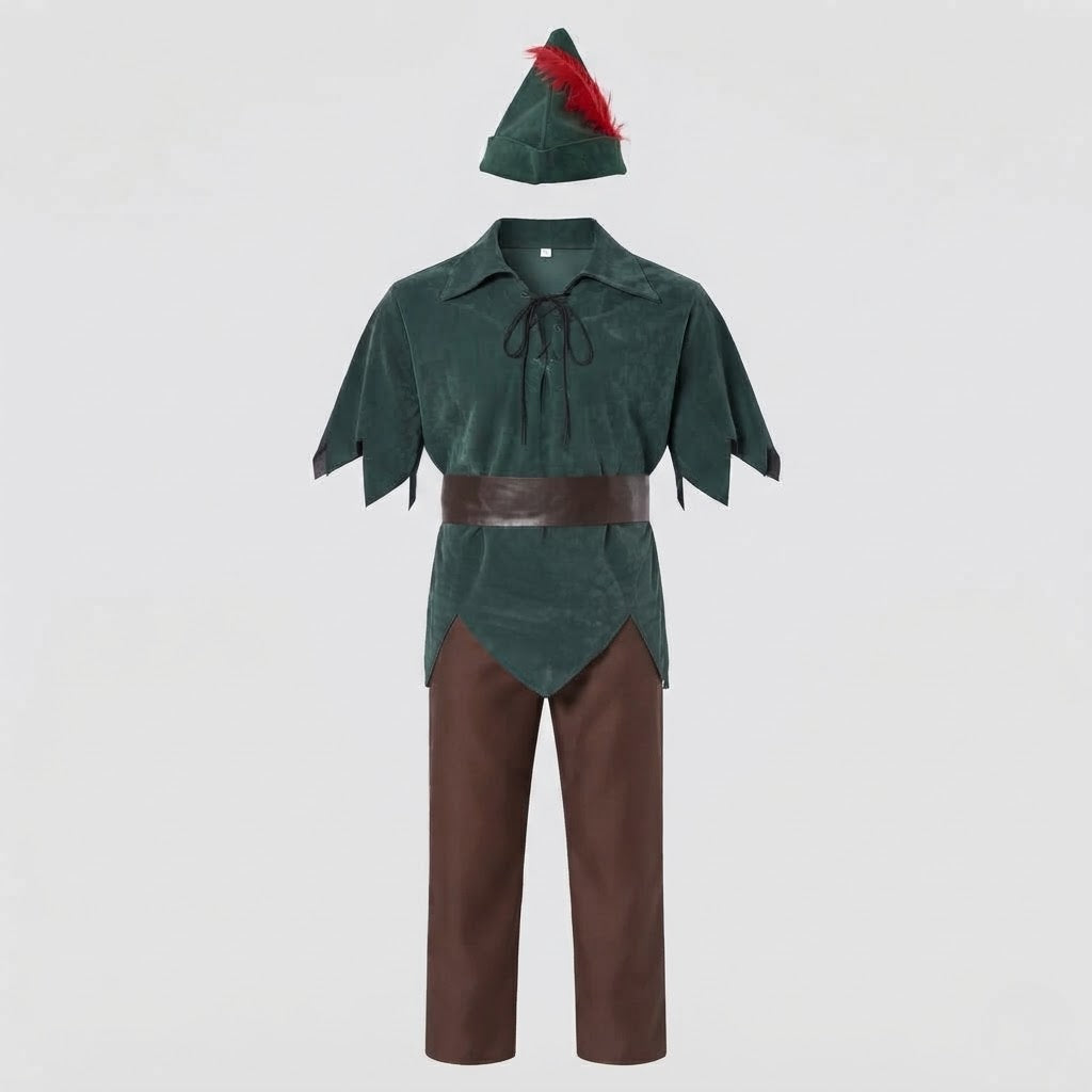 Men's Peter Pan Costume with Hip Belt and Characteristic Hat Shop Velvia