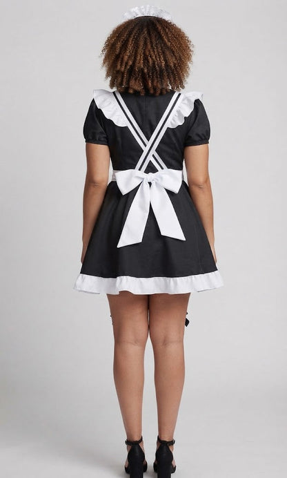 Women Playful Romantic Maid Costume with Ruffles and Accessories Shop Velvia