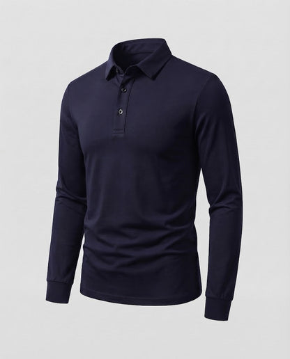 Men's Elegant Long Sleeve Polo Shirt Shop Velvia