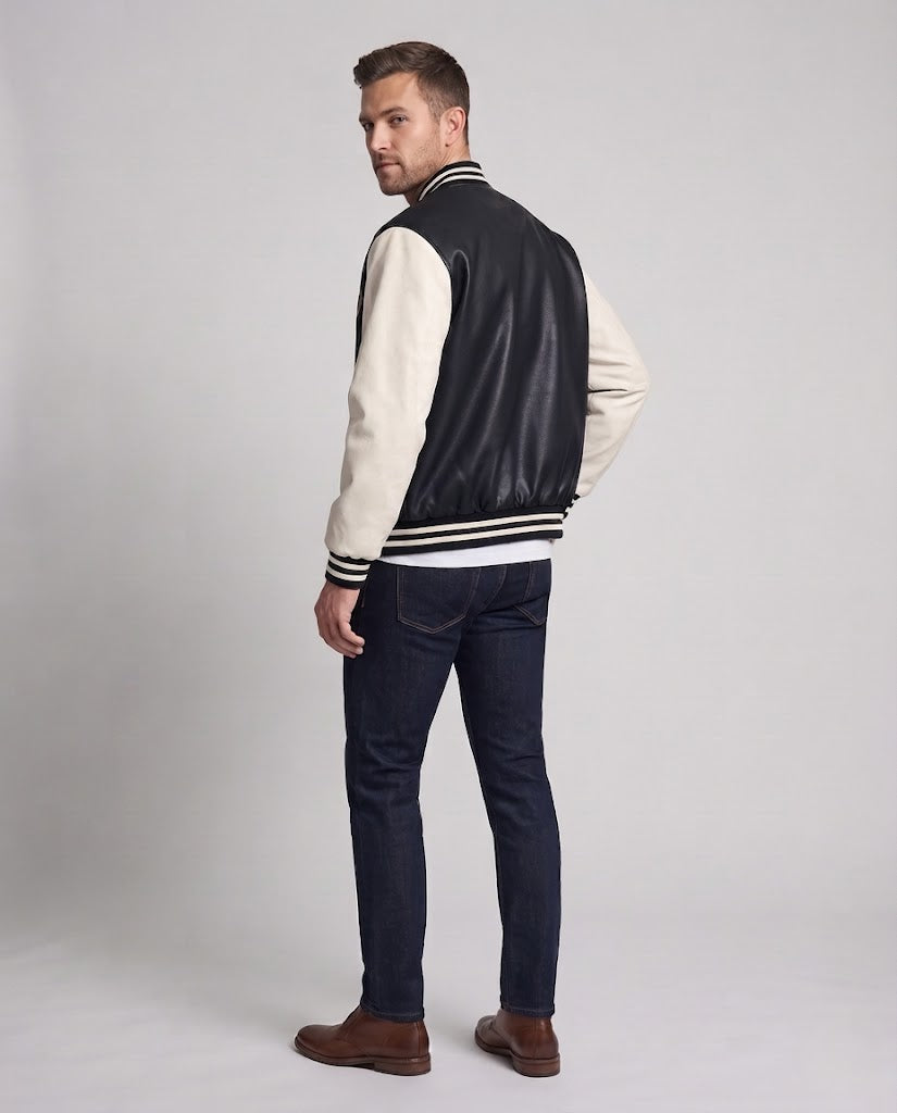 Men's Elegant Bomber Jacket with Embroidered Design Shop Velvia