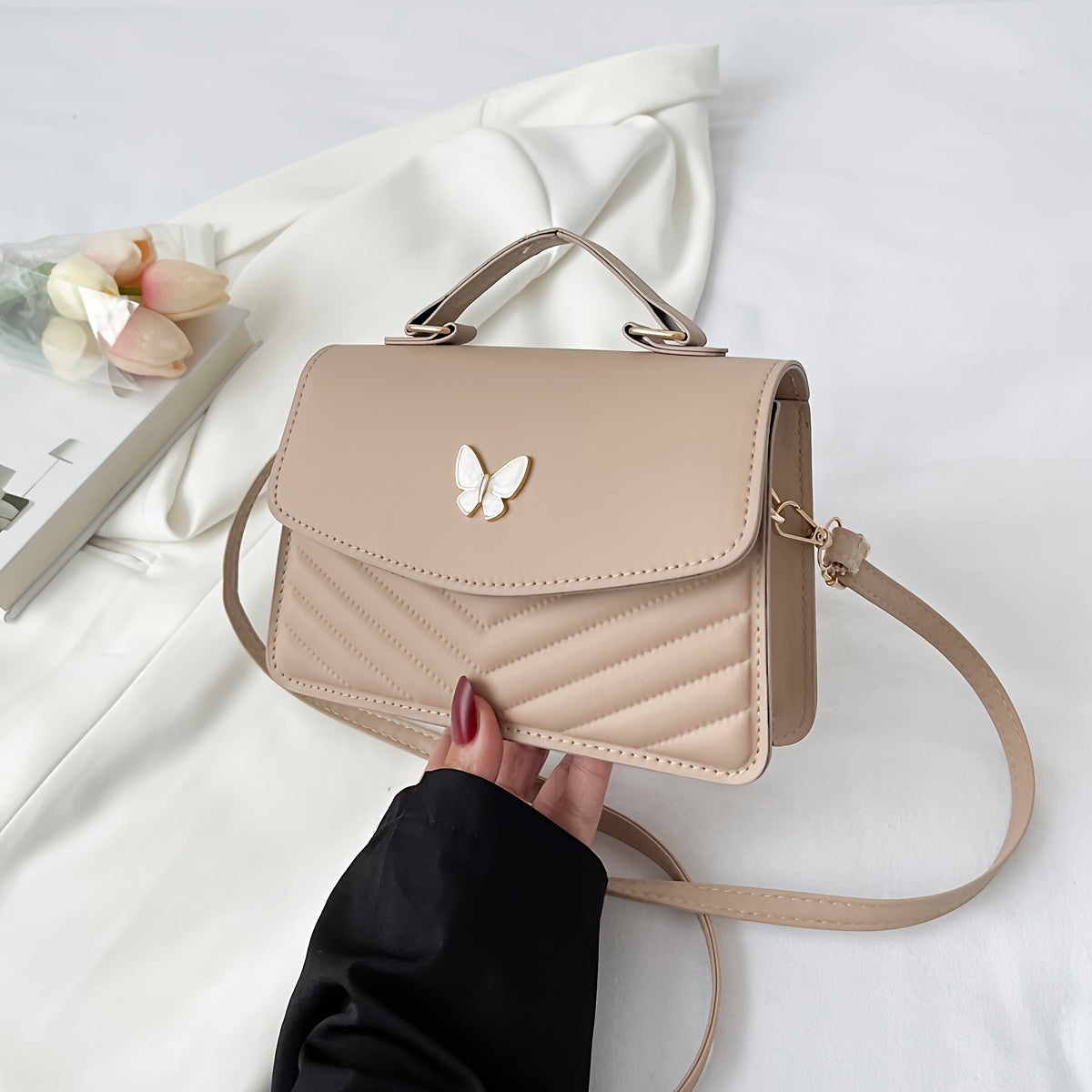 Shop Velvia | Fashionable Solid Color Shoulder Bag and Crossbody Bag