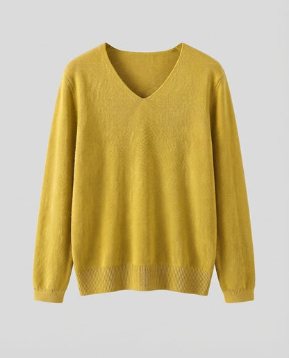 Women Fine Knit V-Neck Sweater made of Cozy Angora Mix Shop Velvia
