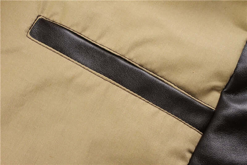 Shop Velvia | Men's Leather Jacket with Practical Pockets