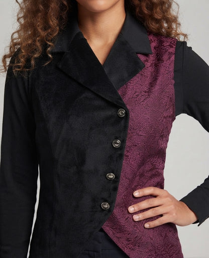 Ladies elegant vest with intricate pattern and modern cut Shop Velvia