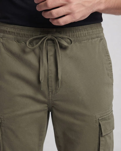 Men's cargo pants with elastic waistband and side pockets Shop Velvia