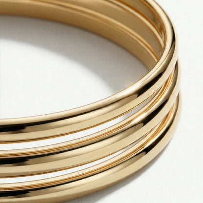 Ladies Multi-Strand Bangle Set with Polished Surface