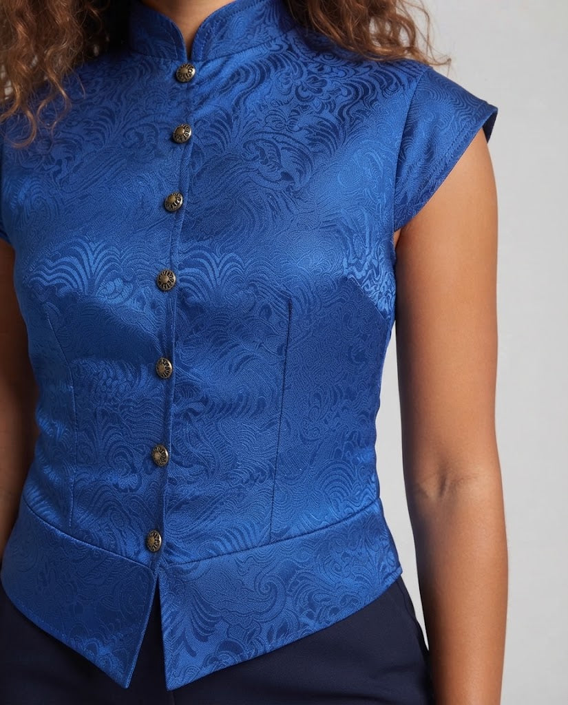 Ladies elegant waistcoat with elaborate design and fine details Shop Velvia