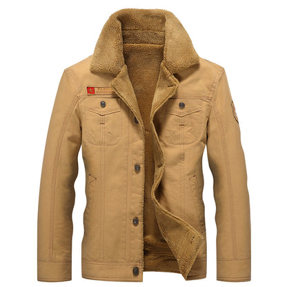 Men's canvas trucker jacket with sherpa lining and utility pockets Shop Velvia