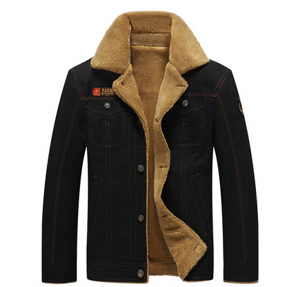 Men's canvas trucker jacket with sherpa lining and utility pockets Shop Velvia