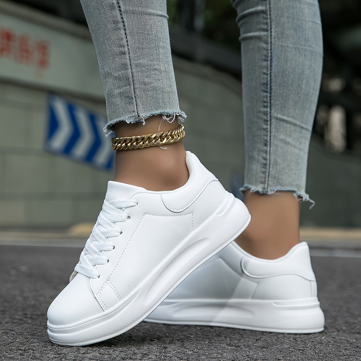 Shop Velvia | Clean White Leather Sneakers for Women, White