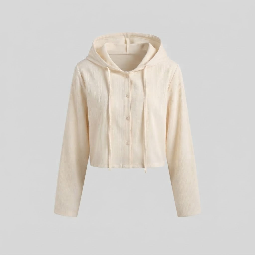 Women's Short-Cut Hooded Blouson made of Lightweight Crinkle Quality Shop Velvia