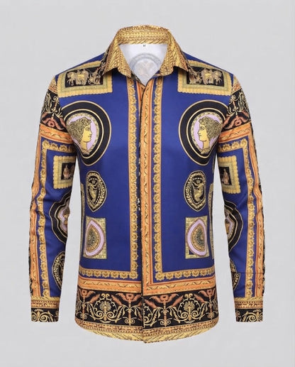 Men's fashionable shirt with artistic print and elegant details Shop Velvia