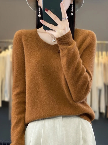Shop Velvia | Cashmere Pullover Women Elegant V-neck, Soft & Comfortable