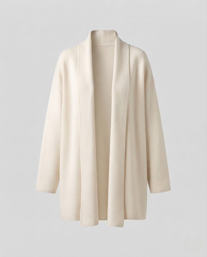 Women's Collarless Tailored Knit Coat with Tie Belt Shop Velvia