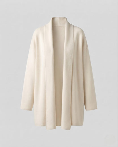 Women's Collarless Tailored Knit Coat with Tie Belt Shop Velvia