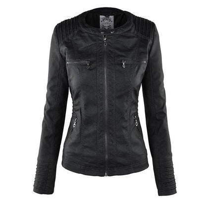 Shop Velvia | Women's Leather Jacket with Hood