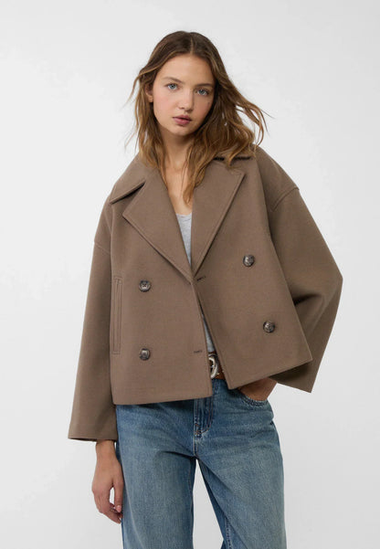 Ladies short double-breasted coat