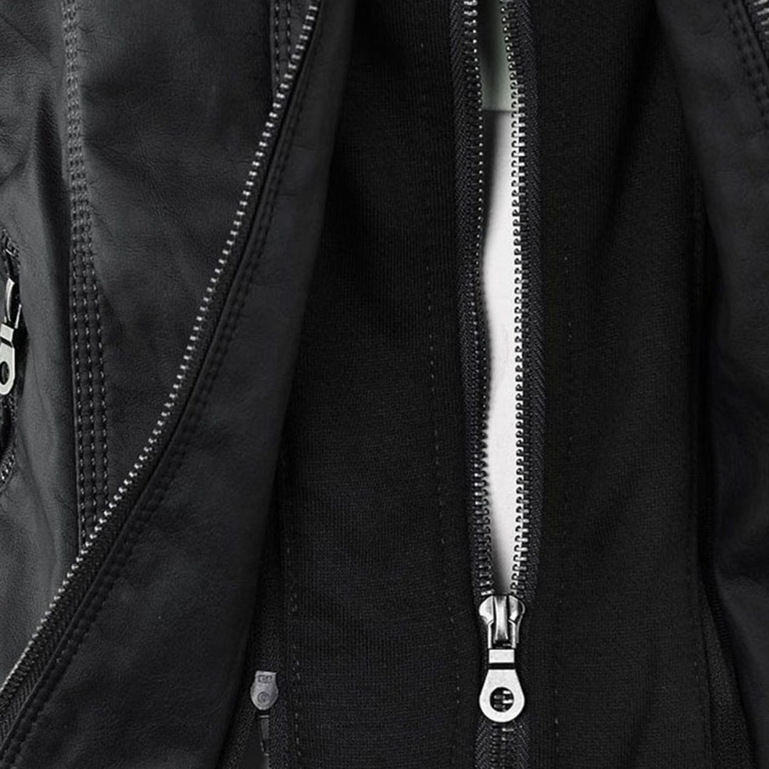 Shop Velvia | Women's Leather Jacket with Hood