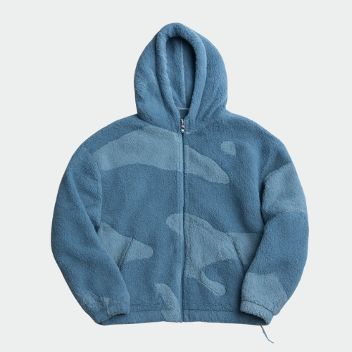 Shop Velvia | Men's Hooded Zip-Up Warm Fleece Jacket