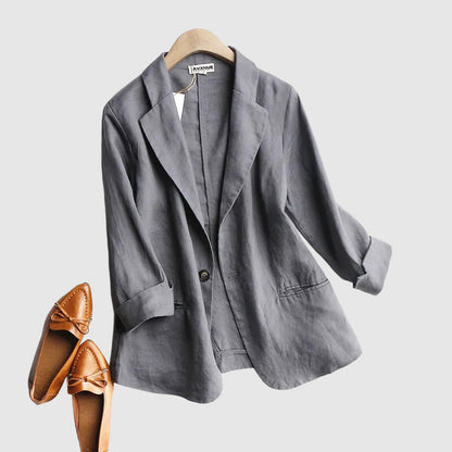 Shop Velvia | Daly Chic Minimalist Linen Blazer