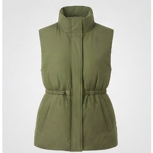 Women's Nano Padded Long Vest with Hood, Drawstring Waist and Two-Way Zipper