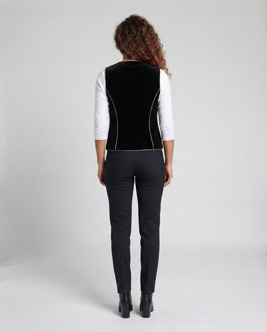 Women Elegant Velvet Vest with Button Details Shop Velvia