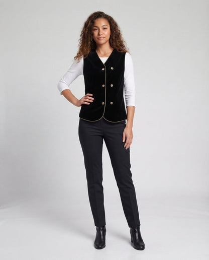 Women Elegant Velvet Vest with Button Details Shop Velvia