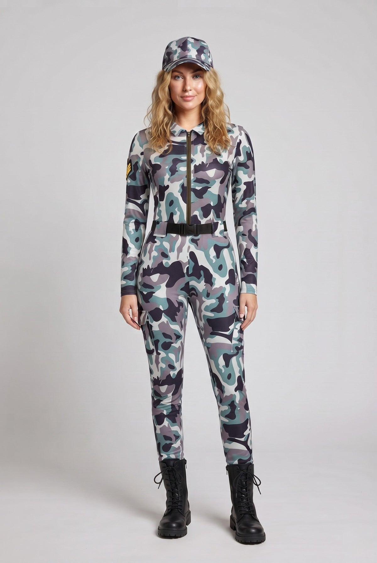 Ladies Camo-Design Overall with Zipper Shop Velvia