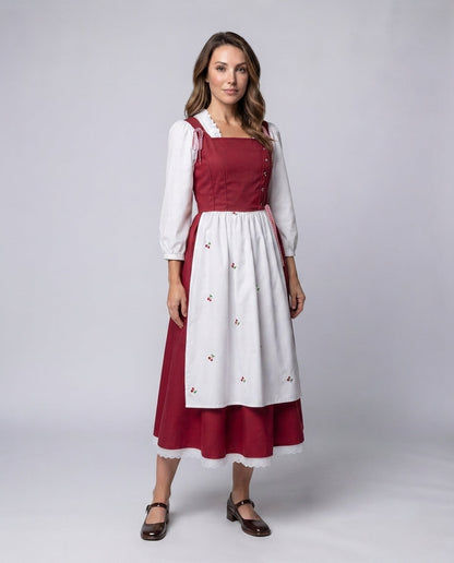 Women’s traditional dirndl dress with detail-oriented linen top Shop Velvia