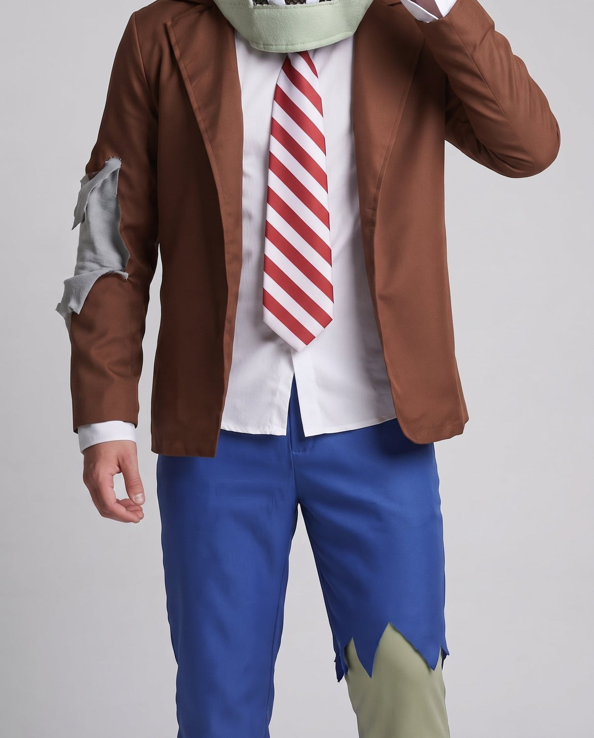 Men's Zombie Costume with Creative Head Accessory and Torn Details Shop Velvia