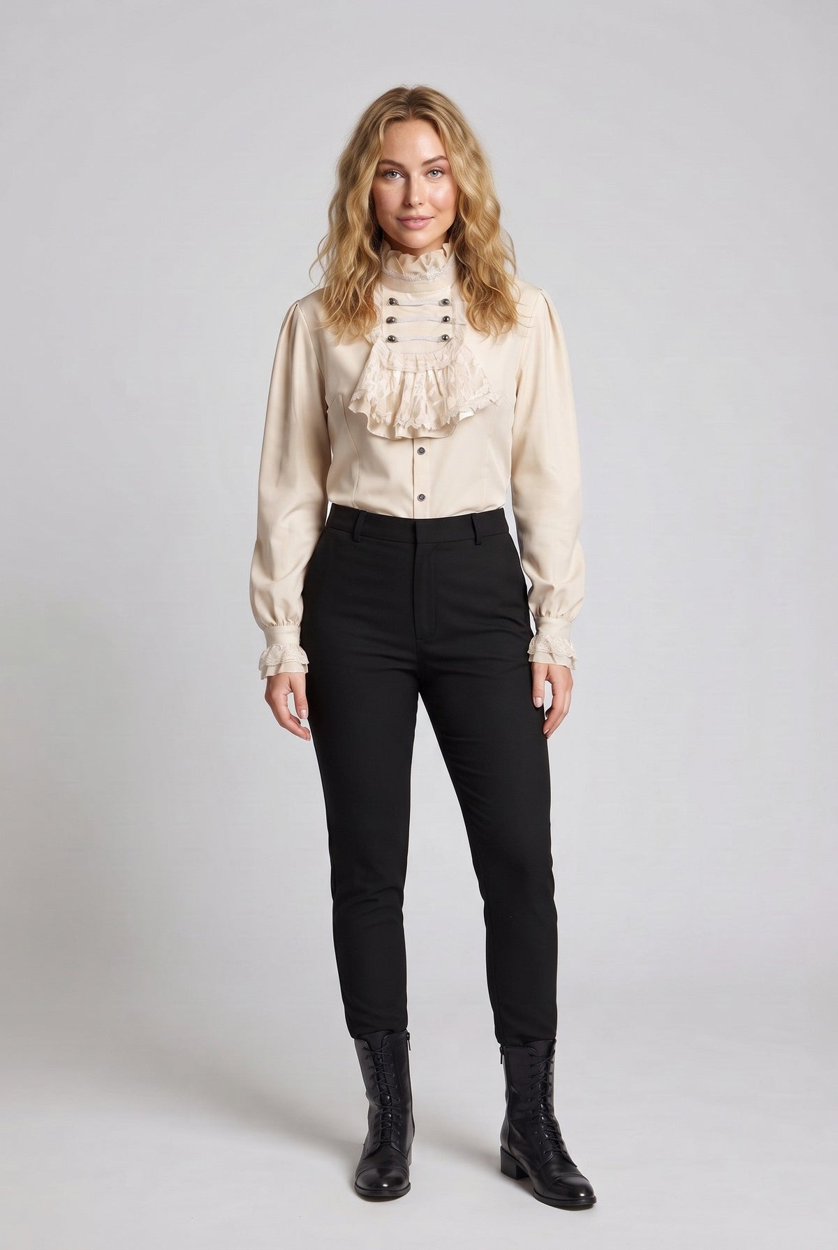 Women's Elegant Ruffle Blouse with High-Quality Lace and Tailored Cut Shop Velvia