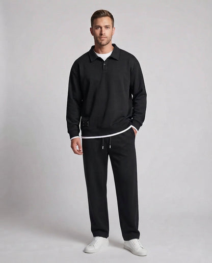 Unisex Oversized Polo Sweatshirt Set with wide Jogging Pants Shop Velvia