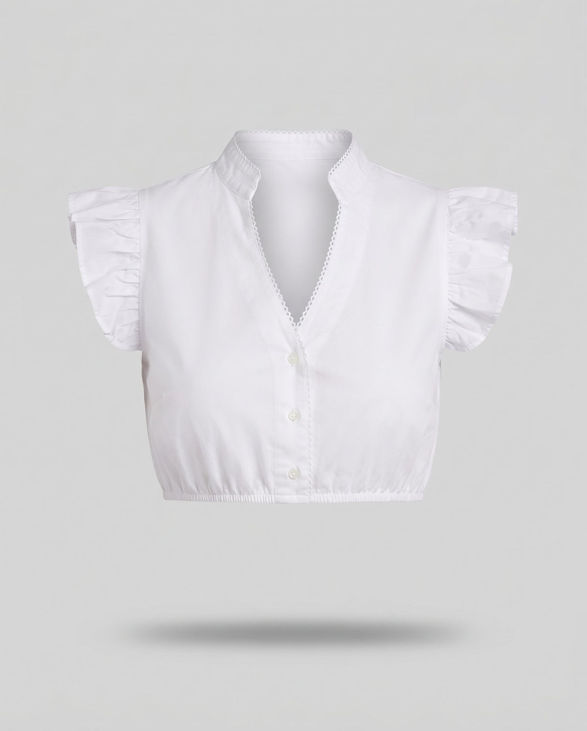 Women Short Top with Ruffle Details and Adjustable Waist Shop Velvia