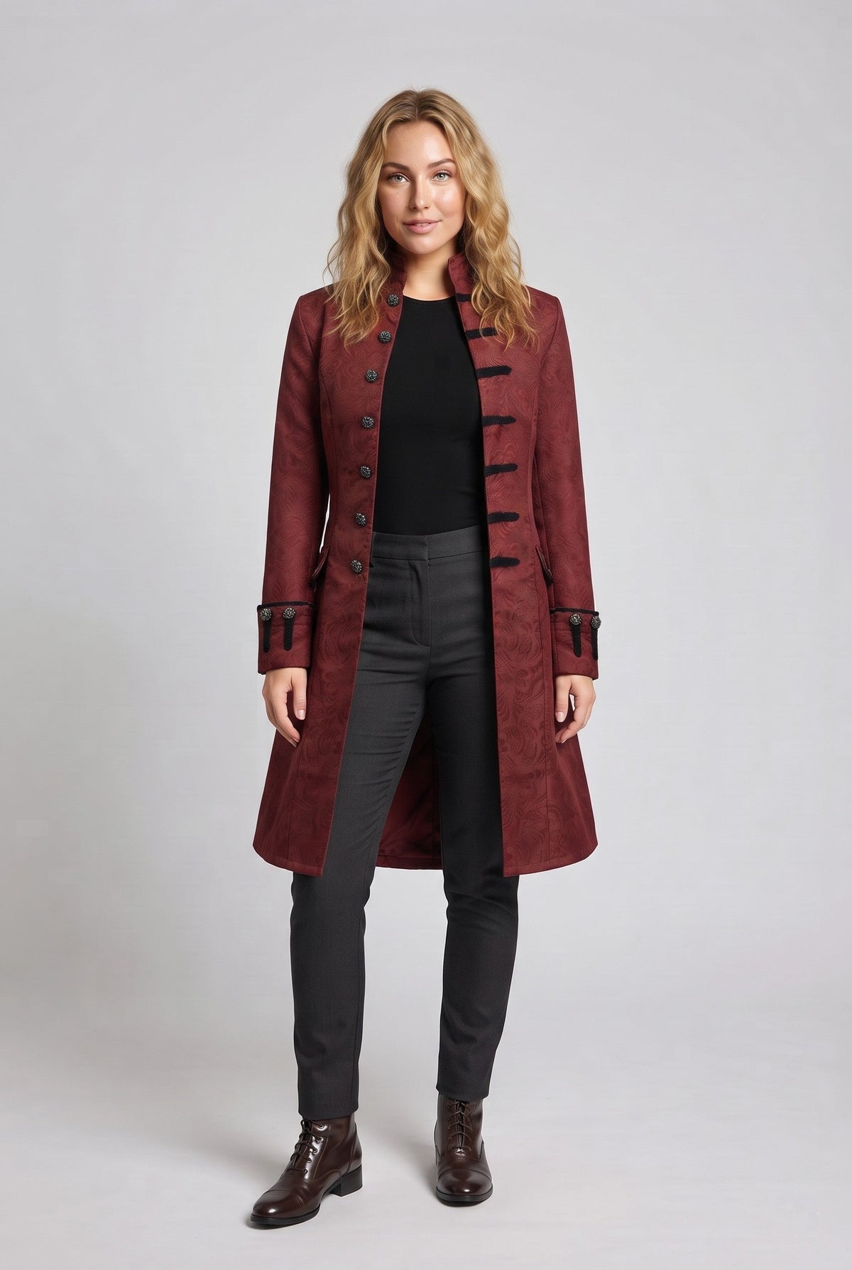 Ladies elegant tailcoat with elaborate jacquard pattern Shop Velvia